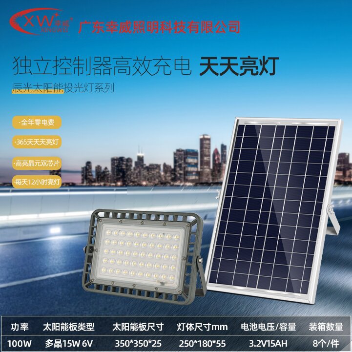 LED太阳能智能感应防水投光灯