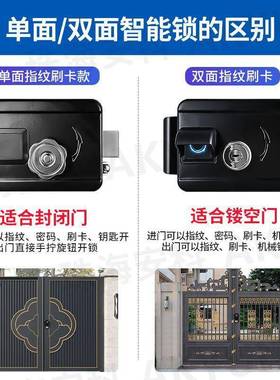 外防水庭院指纹锁密码LFF门家用老式防盗门智能锁入户户指纹门解