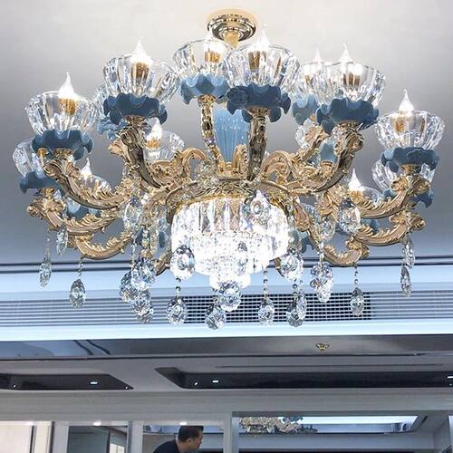 欧式水晶吊灯客厅灯三室两厅灯具套餐组合餐厅奢华大气法式轻奢灯