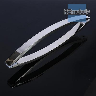 H010STUS304不锈钢月淋亮弯浴房拉手玻方管浴室门月牙璃门把手