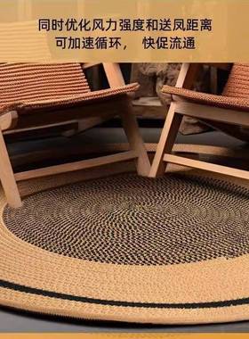 简约接色小地毯OFE厅沙发制圆形茶几毯拼棉绳作家居手客工拼色