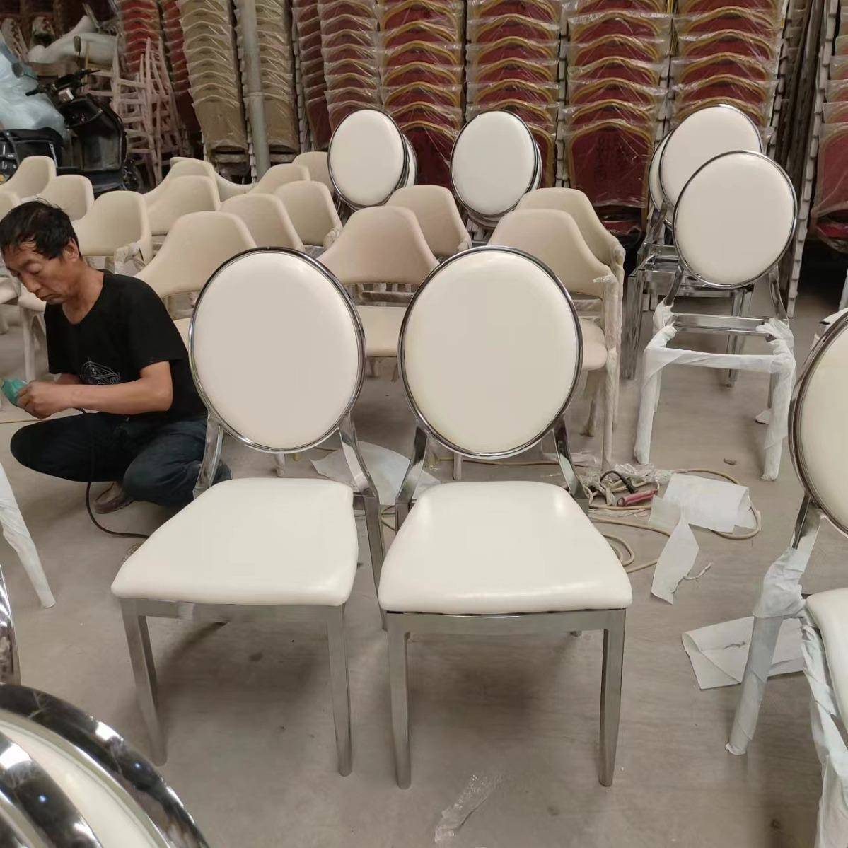 阳椅镀酒店宴会厅椅子太02拿破仑餐简约椅休电闲靠背椅婚庆椅