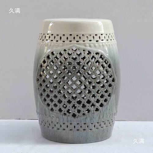 瓷中式渐变陶瓷凳子青仿古花陶艺墩凳古筝琴thsd$*&$墩户外花园绣
