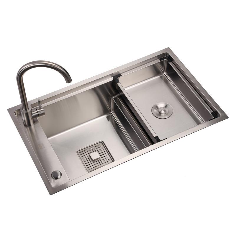WKE维厨E房功多能水槽套餐加厚304不可锈大单7545槽阶梯式洗菜左