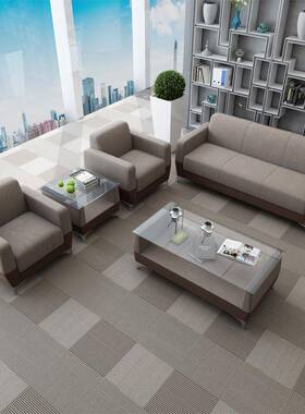 公办发茶几S17-1组合一整套实沙制木等候办公室商务接待小沙发组