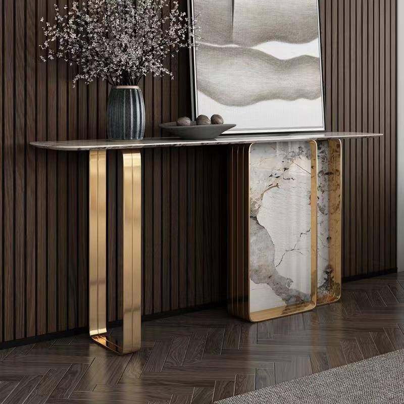 轻奢大理石玄关台现代简约岩板端景台靠墙入户门厅不锈钢玄关桌,机械设备,其他机械设备,淘宝优惠券,粉丝福利购,淘宝优惠卷