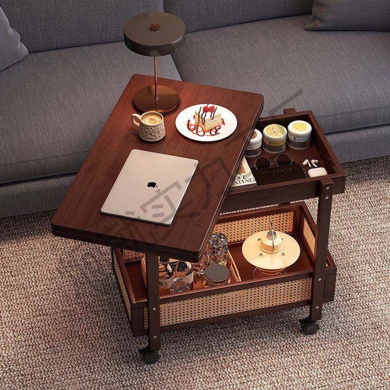 移动茶几可折叠桌子小户型客厅家用沙发阳台餐桌两用实木中古推车,收纳整理,烫衣板及配件,淘宝优惠券,粉丝福利购,淘宝优惠卷