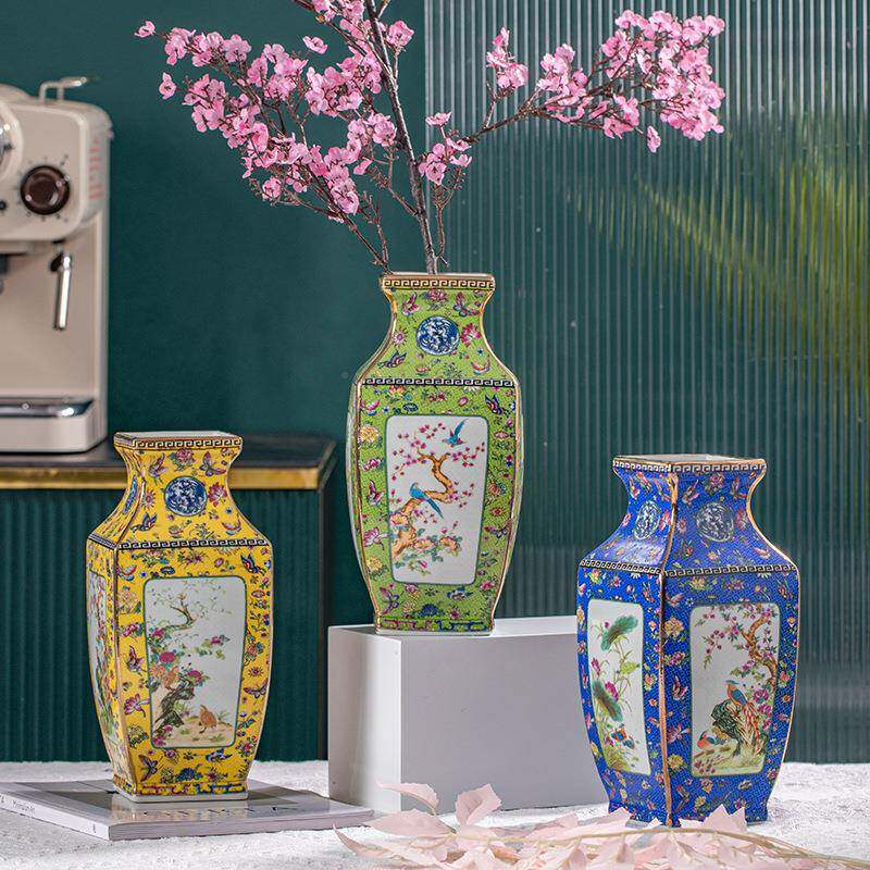 官窑收藏品家居藏品古董瓷器摆件彩花收藏陶瓷花瓶老物装饰仿古物