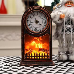 直销LED仿真带时钟火焰壁炉灯