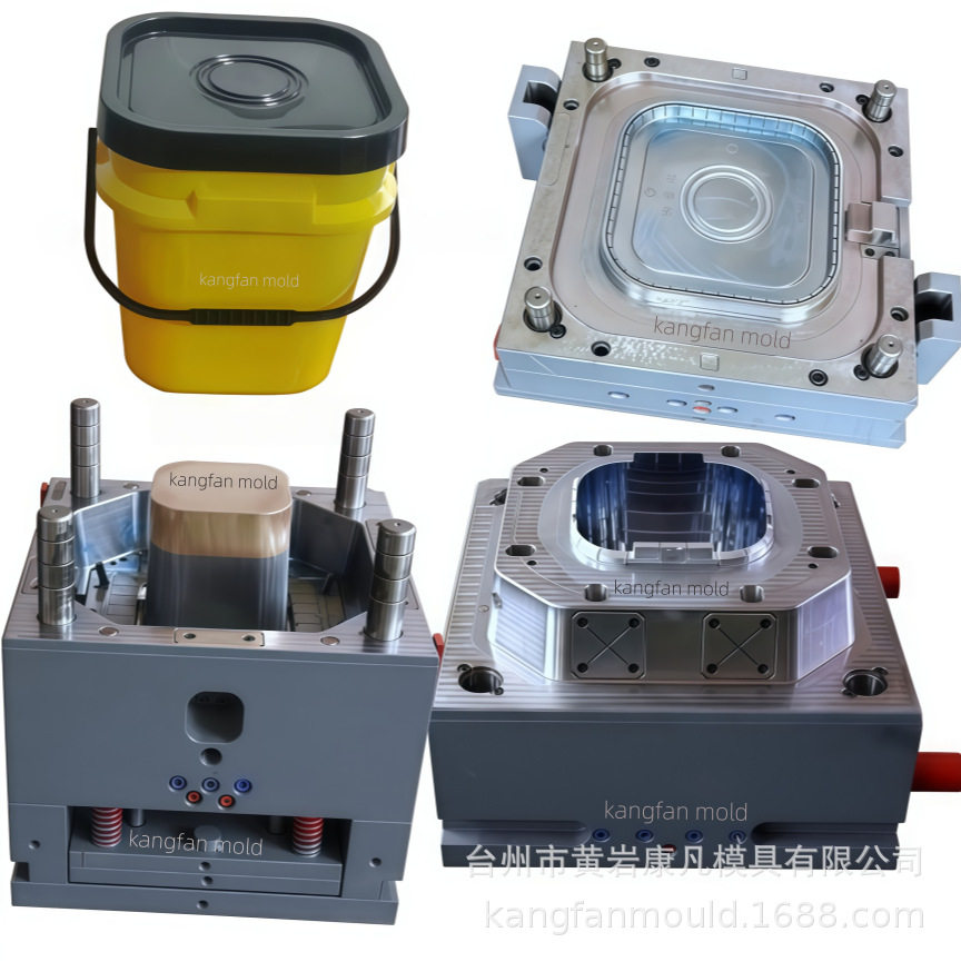 注塑奶油桶容器模具制造塑料矩形桶模具研发20L单腔镶铜高端模具