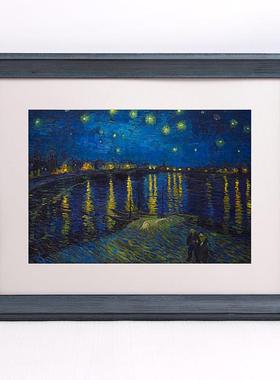 A6L专业画框欧美式实木简约现代蓝色相框挂墙拼图手绘画配框卡纸