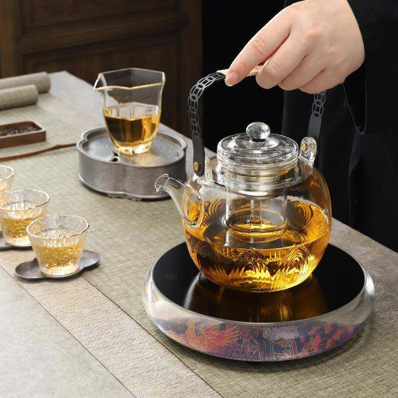 水晶电陶炉家用茶炉煮茶器机身带灯光系列投缘静音小型智能煮茶炉