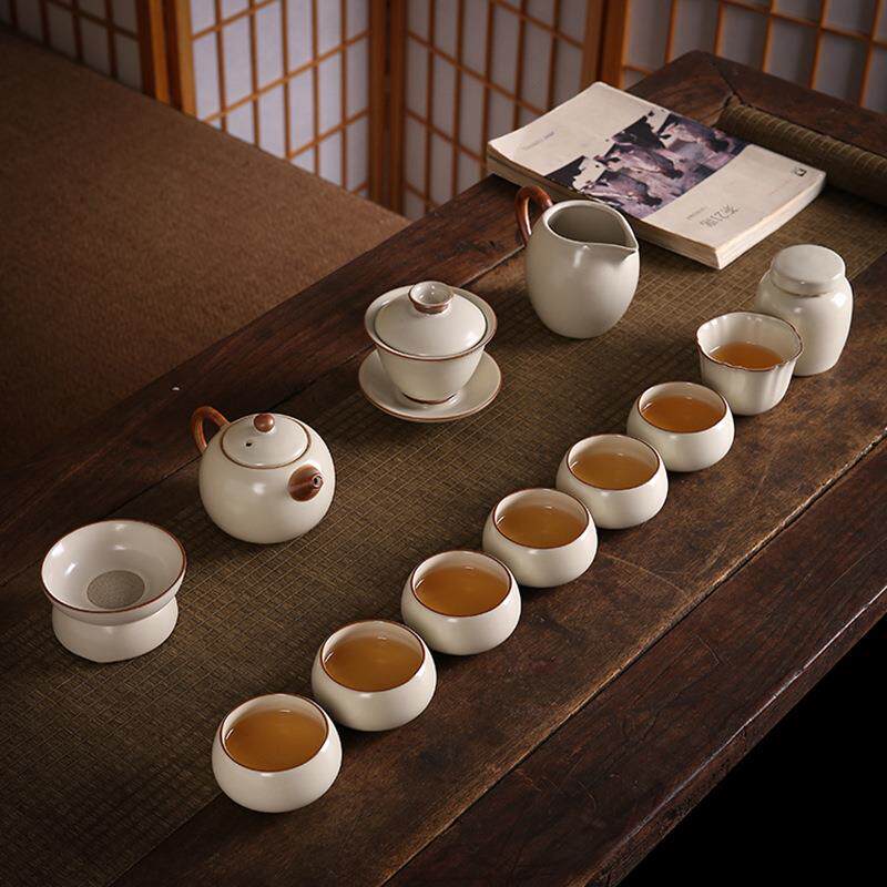 汝窑茶具套装整套家用功夫轻奢高档新款汝瓷全套茶壶高端杯子喝茶