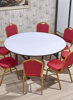 cs圆桌饭店包厢宴会酒席折叠家用3米酒店餐桌大圆桌20人圆台面