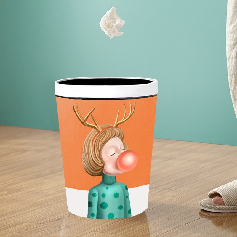 创意垃圾桶家用卡通可爱卫生桶欧式客厅高颜值简约卧室儿童房纸篓,家庭/个人清洁工具,垃圾桶,淘宝优惠券,粉丝福利购,淘宝优惠卷