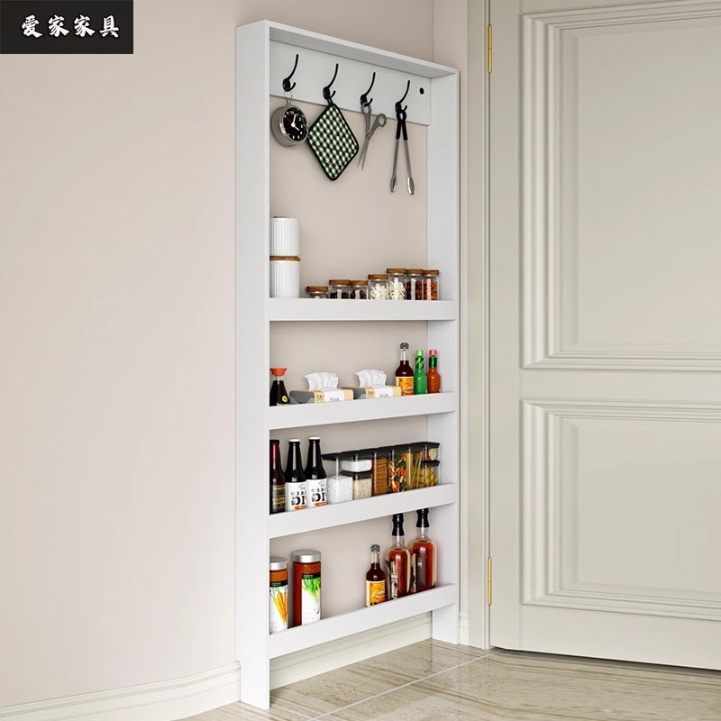 北欧入户超薄收纳柜家用门后实木衣帽架玄关挂衣架靠墙极窄侧边柜