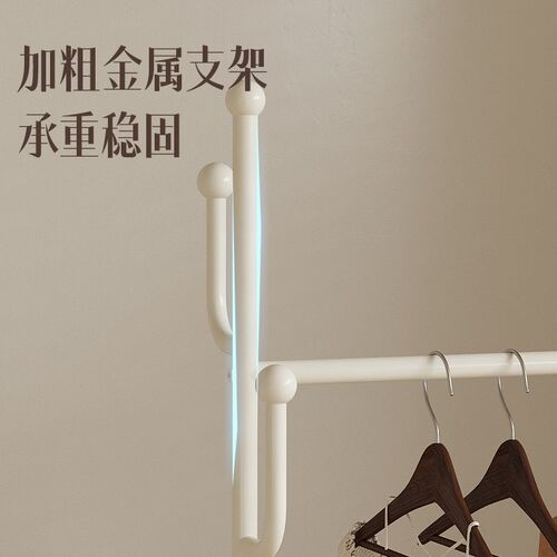 入户挂衣架卧室落地衣架带储物柜床边晚上放衣服神器可移动衣帽架