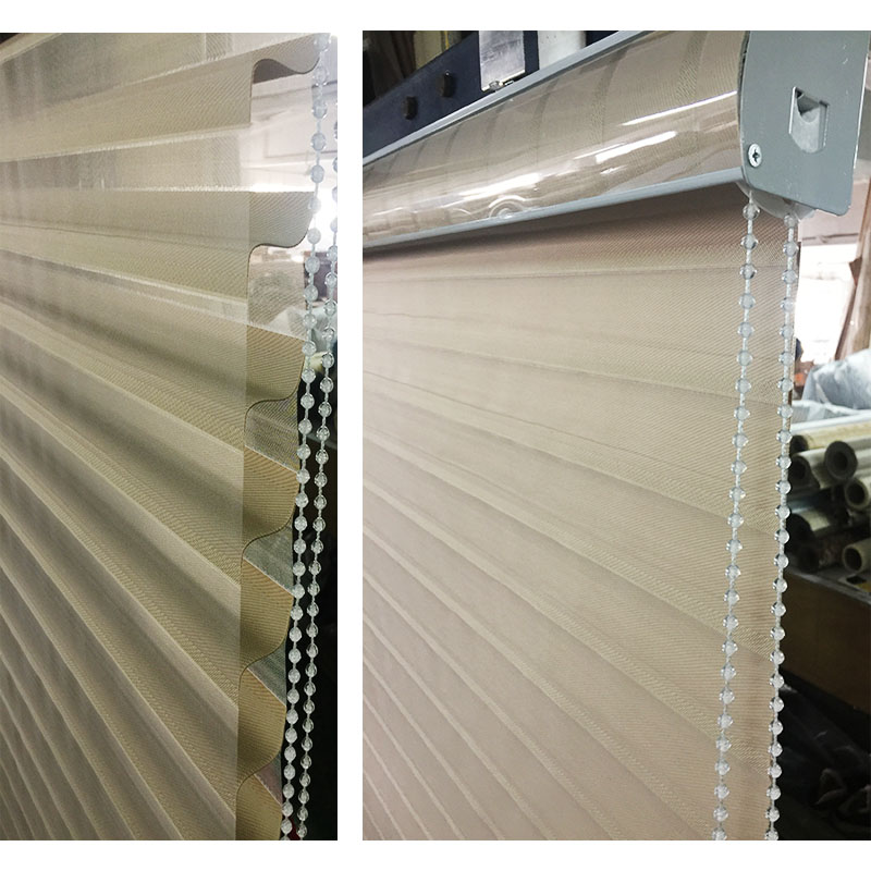遮光香格里拉帘仿麻净面素色3层高档布百叶窗纱卧室窗帘定制卷帘