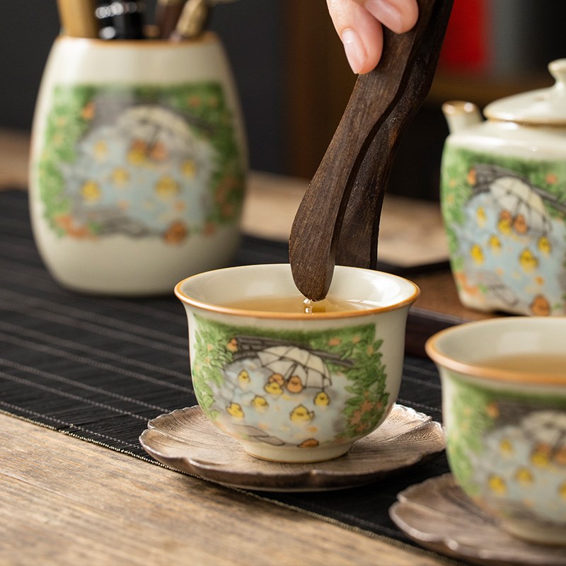 汝窑小黄鸭茶道六君子套装茶具配件泡茶工具大全茶刀茶针茶夹定制
