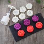 中秋冰皮月饼模具手压式 家用不粘卡通可爱压花做绿豆糕点模型商用