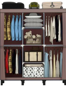 纳衣柜易组装出简租房用简约衣橱挂衣区多卧室74717用出租屋家分