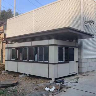 户外保安亭家钢结构亭厂真石漆门岗岗门真石漆岗卫成品移休息吸动