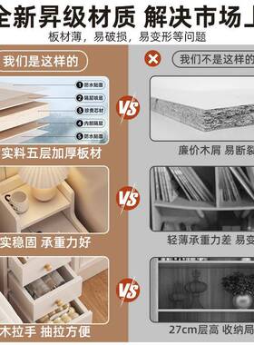 头柜小型储物收纳柜子一体卧床边极窄夹缝小柜简床BUF易迷你置室