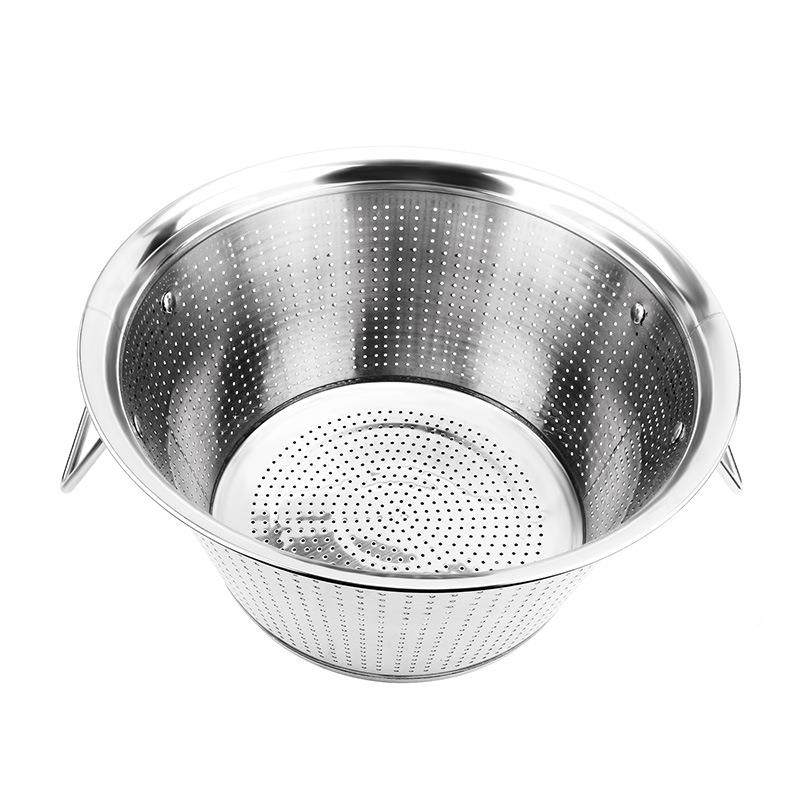 食不锈钢淘米箩漏商用米神001堂器洗菜盆滤水桶盆沥水篮洗大号洗