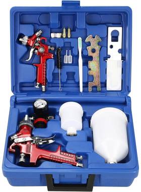 厂家动直供箱油漆喷H827+H2000工蓝色H827具套装2枪支装气喷漆枪