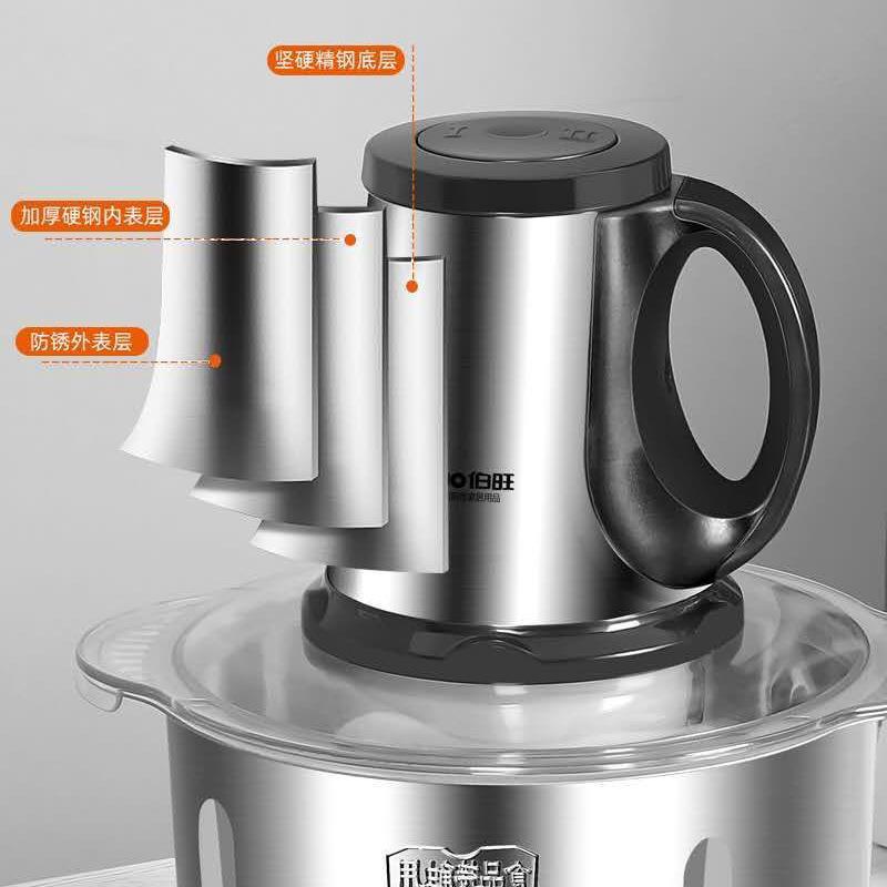 伯旺131绞肉肉机机家用4L6L不绞锈钢料理脚线碎绞葱辣椒蒜馅通用