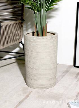 工厂直陶PVJ圆瓷花盆落特大号高款高销筒地筒家用客厅大型绿植盆
