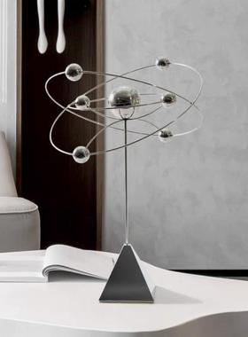 现代奢创意小行星球件高级感客BJ0618厅面样板轻间金桌属工摆艺软