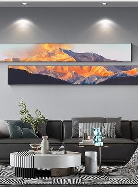 士山风景客厅装饰画细BYV富长条组合沙发艺景墙壁画术背卧室床头