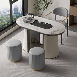 阳台小桌轻奢新中式水RNV烧壶小户型家用网椅红茶泡茶桌一体一整