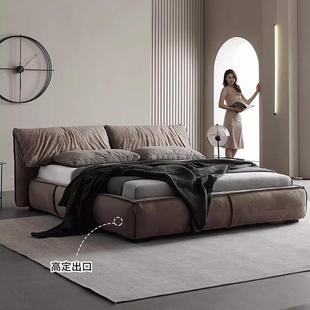 Baxer大床耳朵DBP意式 极t简羽绒象软布包科技床主卧布艺床奶油风