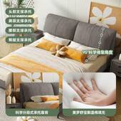 布奢床艺现代简26945约床双人主大象耳朵卧床室轻科技布储物网红