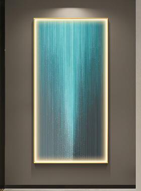 QDU现代奢入户玄关装画高档简约l轻ed灯画道竖版饰大气走廊过发光