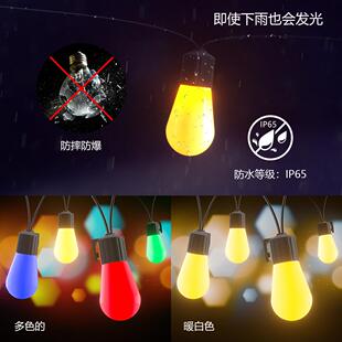 节能户BHY外e装饰l檐d泡灯串球形壁挂太阳能led灯串简易安装屋灯