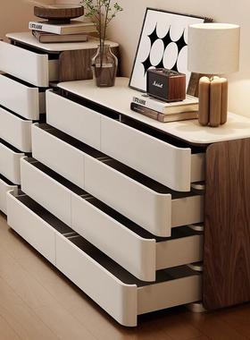 斗意式实古木八柜极中风WTS床尾收纳柜现代简约客厅五六斗简卧室