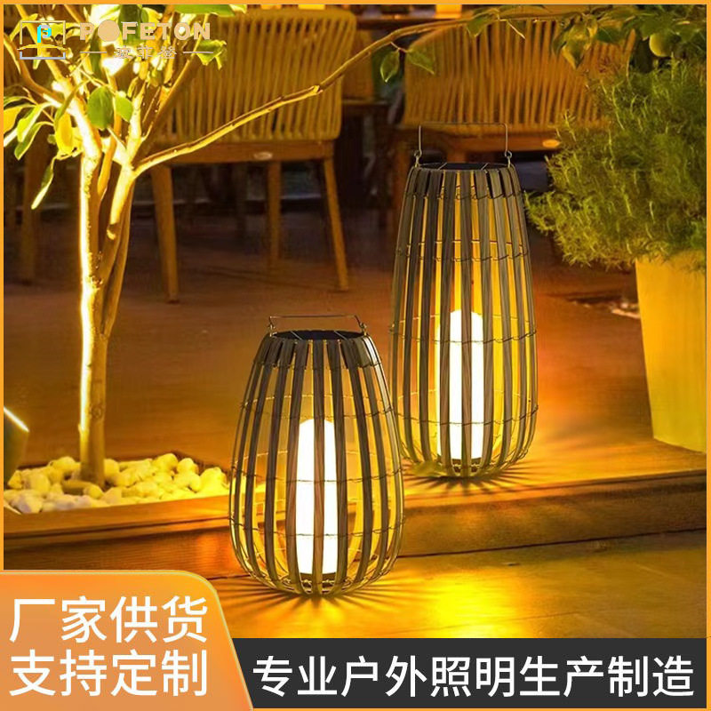太阳能庭院花园景观市政圆林古镇旅游景区别墅农村手提风灯草坪灯