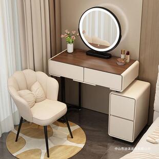 奶油风梳妆台卧代简约室小现户型妆YEX桌床头化收纳斗柜书桌镜子