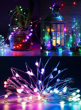 LED三线马线灯A米PP全彩圣IXW诞节日装跑饰灯串10100灯铜RGB彩灯