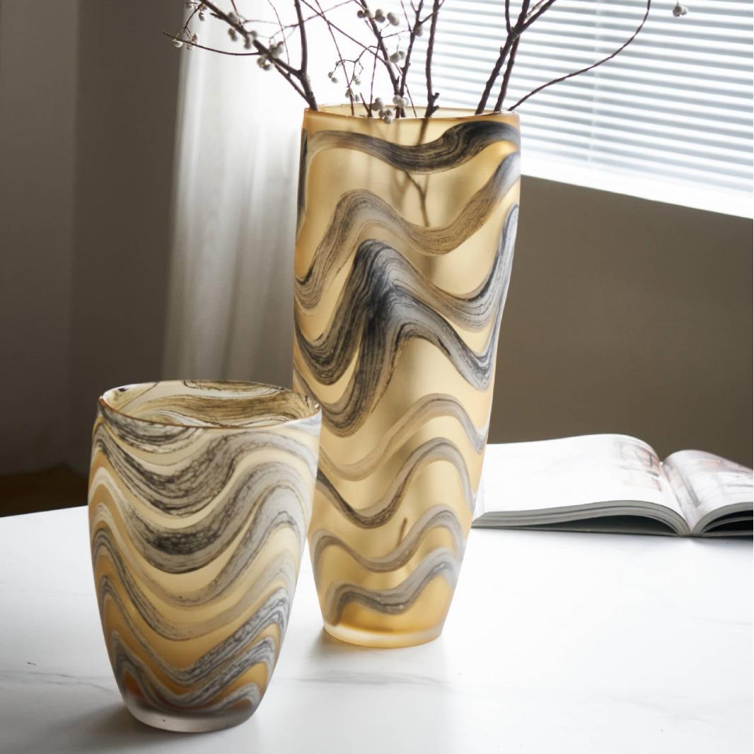 简玻璃工瓶水培瓶轻奢样板间琉璃艺软装器皿约客77183厅玄关花插