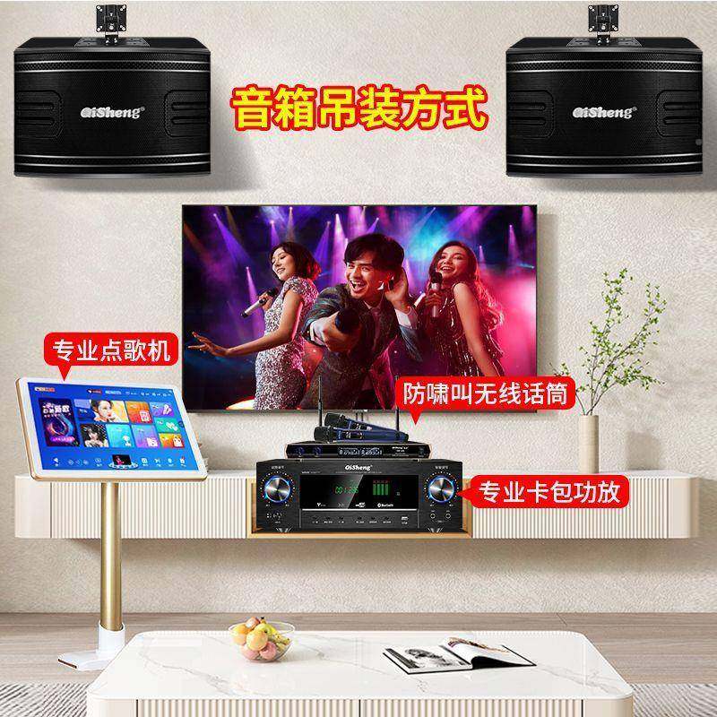 奇声家庭ktv响套装家YLV用kk歌卡拉o点歌机k机专业音箱全歌套音设