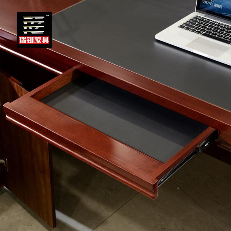 老板桌总裁桌办公室椅桌组合简约现代R-10新式实油漆大木班中台办