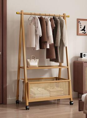 架落家地卧MYB室用挂衣衣架实次净晾衣帽架木简易中古衣服架子置