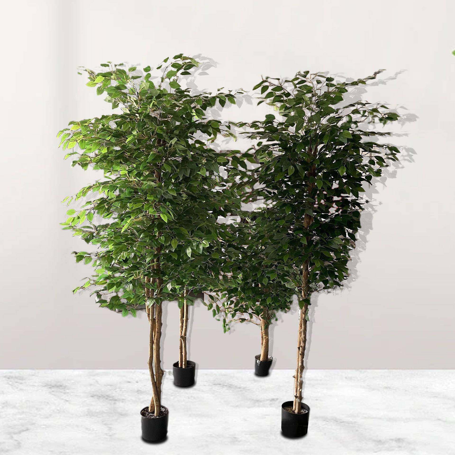 仿真榕你树真木杆迷榕树绿盆栽小叶仿真植仿真KEU树室内装饰榕假