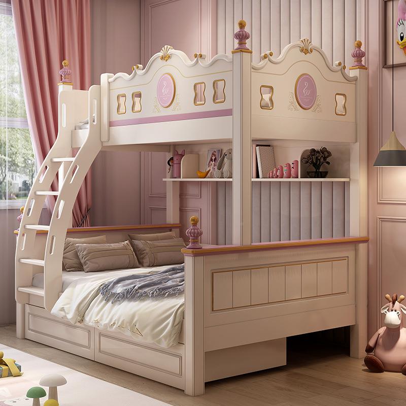 儿童床上下床女孩主两层双1007高低层母高子低床铺小户型多公功能
