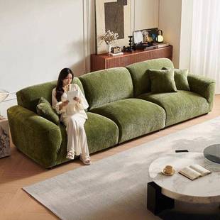 格兰发德小户型985法式客厅沙发直排式羽绒雪尼尔约简意现代布艺