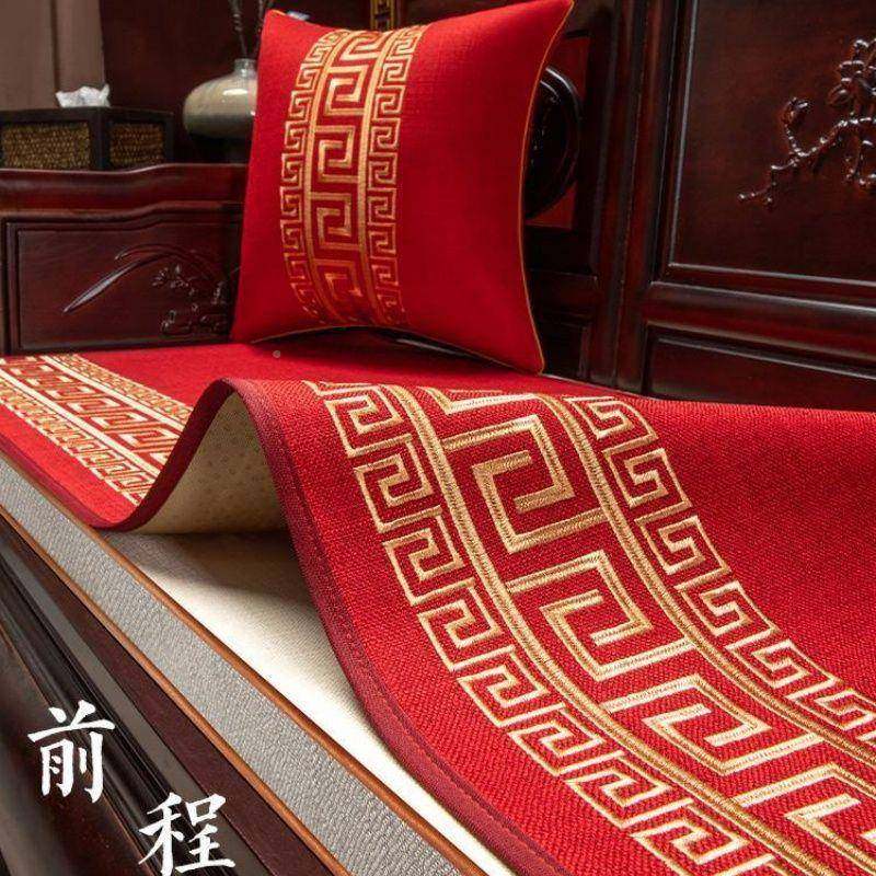 5202新款新中式沙发坐垫盖实木沙垫布座垫家具垫发子四季pxx10029